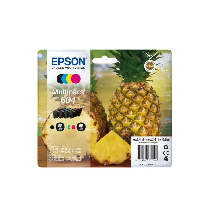 Epson 604 cartuccia d'inchiostro 4 pz Originale...