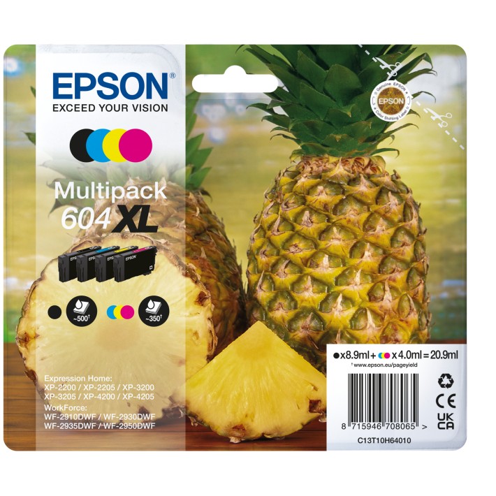 Epson 604XL cartuccia d'inchiostro 4 pz Originale Resa elevata (XL) Nero, Ciano, Magenta,...