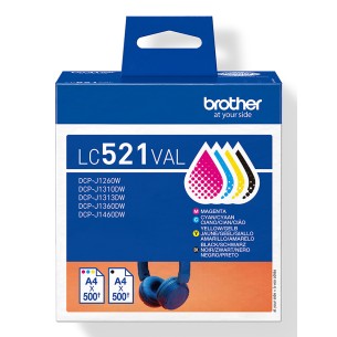 Brother LC521VAL cartuccia d'inchiostro 4 pz Originale...
