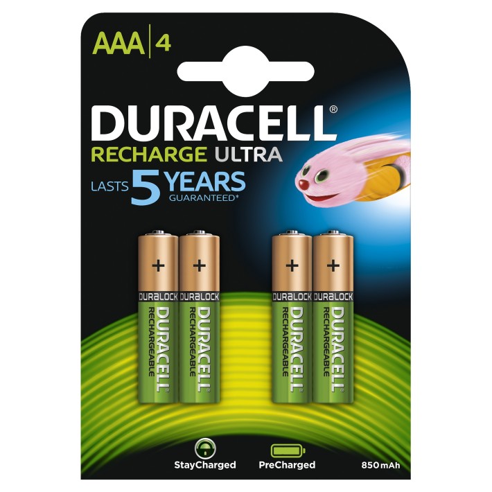 Duracell StayCharged AAA (4pcs) Batteria ricaricabile Mini Stilo AAA Nichel-Metallo Idruro...