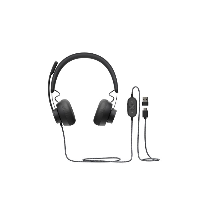 Logitech 981-000875 cuffia e auricolare Cablato A Padiglione Musica e Chiamate USB tipo-C...