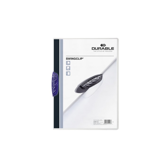 Durable Swingclip cartellina con fermafoglio Polipropilene (PP) Blu scuro