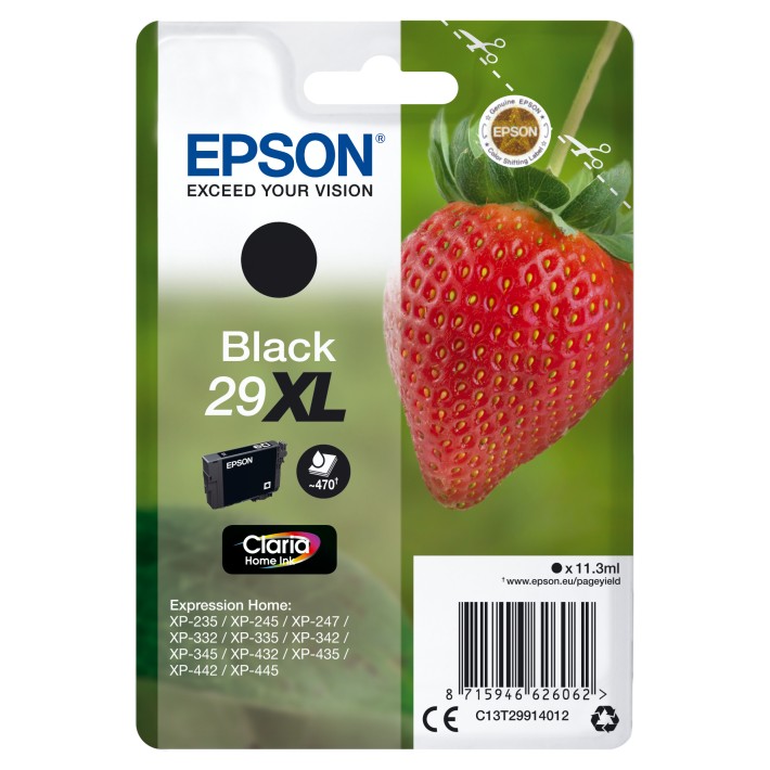 Epson Strawberry Singlepack Black 29XL Claria...