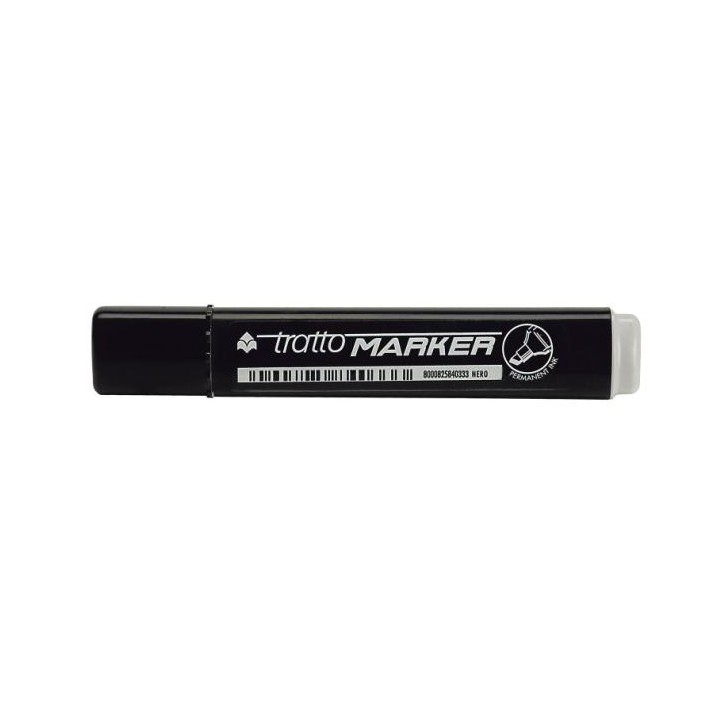 Tratto Marker marcatore permanente Punta smussata Nero 12 pz