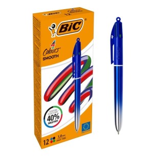 BIC Colors Smooth Nero, Blu, Verde, Rosso Penna a sfera...