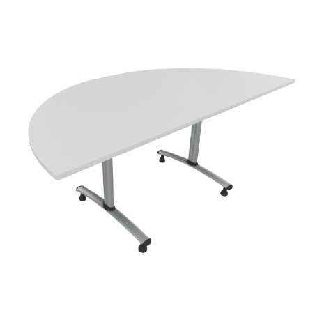 Tavolo Tiglio Fisso Semicerchio in Melaminico con Piedini - Dimensioni 180xr90x76,5 cm -...