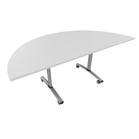 Tavolo Tiglio Fisso Semicerchio in Melaminico con Ruote - Dimensioni 180xr90x76,5 cm -...