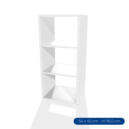 Armadiatura Aperta Edera Base Rettangolare a 3 Comparti - Dimensioni 53,7 x 45 x 116,5 cm -...