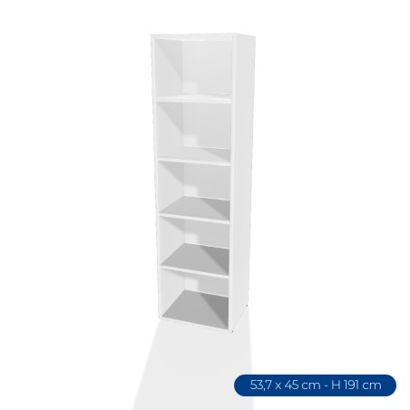 Armadiatura Chiusa Edera Base Rettangolare a 5 Comparti - Dimensioni 53,7 x 45 x 191 cm -...