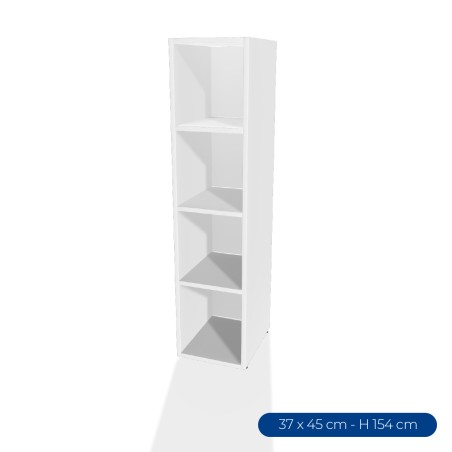 Armadiatura Chiusa Edera Base Rettangolare a 4 Comparti - Dimensioni 36,6 x 45 x 154 cm -...