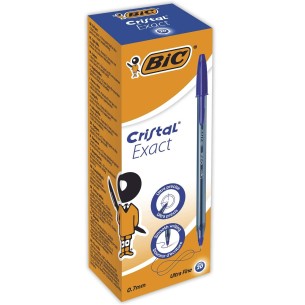 BIC Cristal Exact Blu Penna a sfera Ultra sottile 20 pz