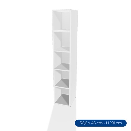 Armadiatura Chiusa Edera Base Rettangolare a 5 Comparti - Dimensioni 36,6 x 45 x 191 cm -...