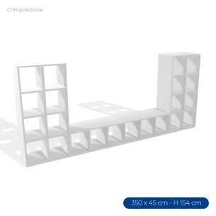 Armadio Composizione Edera - Dimensioni 350 x 45 x 154 cm...
