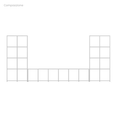 Armadio Composizione Edera - Dimensioni 350 x 45 x 154 cm - Colore Bianco