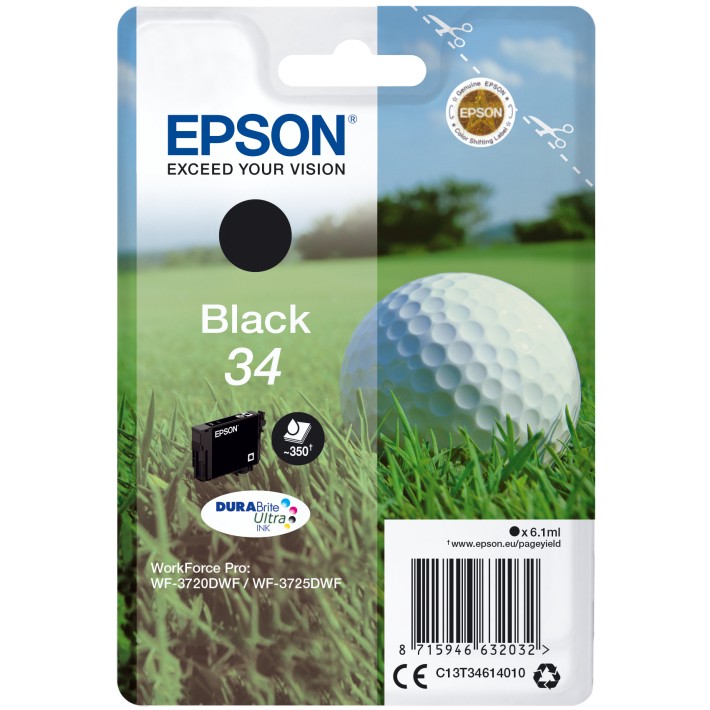 Epson Golf ball Singlepack Black 34 DURABrite...