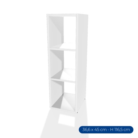 Armadiatura Aperta Edera Base Rettangolare a 3 Comparti - Dimensioni 36,6 x 45 x 116,5 cm -...