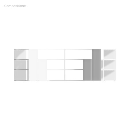 COMPOSIZIONI EDERA Armadio ad Arco - Ingombro Diametro Esterno 370 cm, Diametro Interno 190...