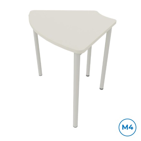 Tavolo su Ruote 1/6 di Cerchio - Altezza M4 - Dimensioni 95 x 65 x 64 cm