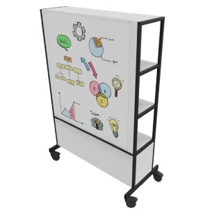 Libreria Worklab su Ruote - Modello con 2 Mensole e...