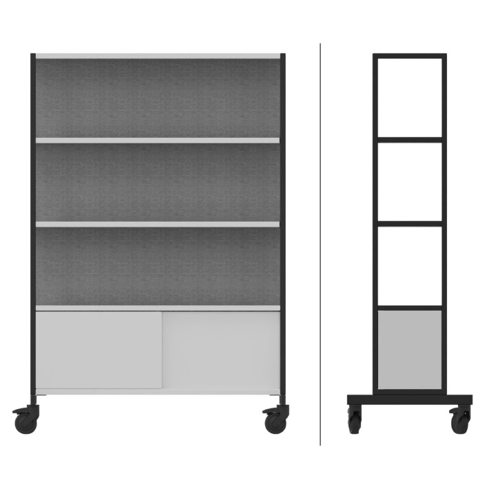 Libreria Worklab su Ruote - Modello con 2...