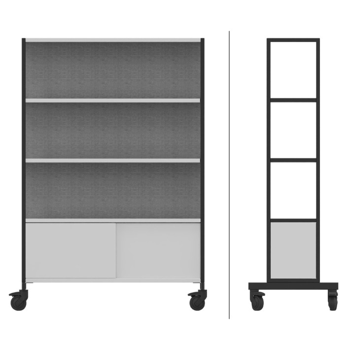 Libreria Worklab su Ruote - Modello con 2...