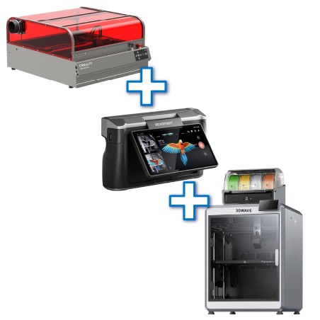 BUNDLE 3D: SHAREBOT STAMPANTE 3DWAVE + SCANNER 3D MIRACOPRO + LASER CUTTER