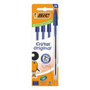 BIC Cristal Original Blu Penna a sfera Medio 4 pz