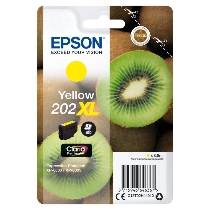 Epson Kiwi Singlepack Yellow 202XL Claria...