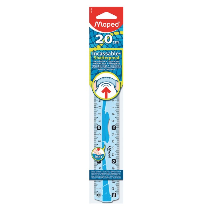 Maped Flex 20 cm Plastica Blu, Traslucido 1...