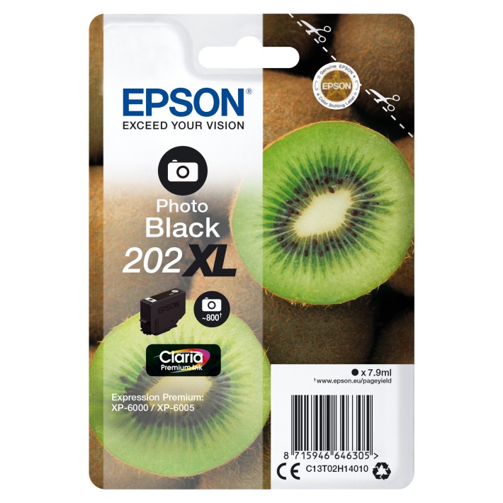 Epson Kiwi Singlepack Photo Black 202XL Claria...