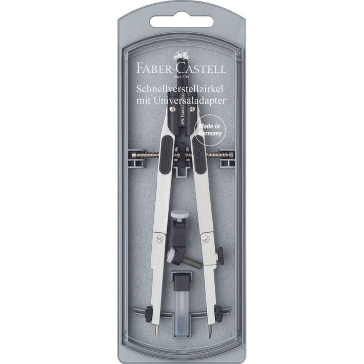 Faber-Castell 174014 compasso Nero, Acciaio...