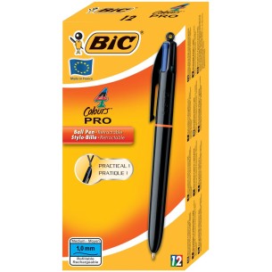 BIC 902129 penna a sfera Nero, Blu, Verde, Rosso Medio 12 pz
