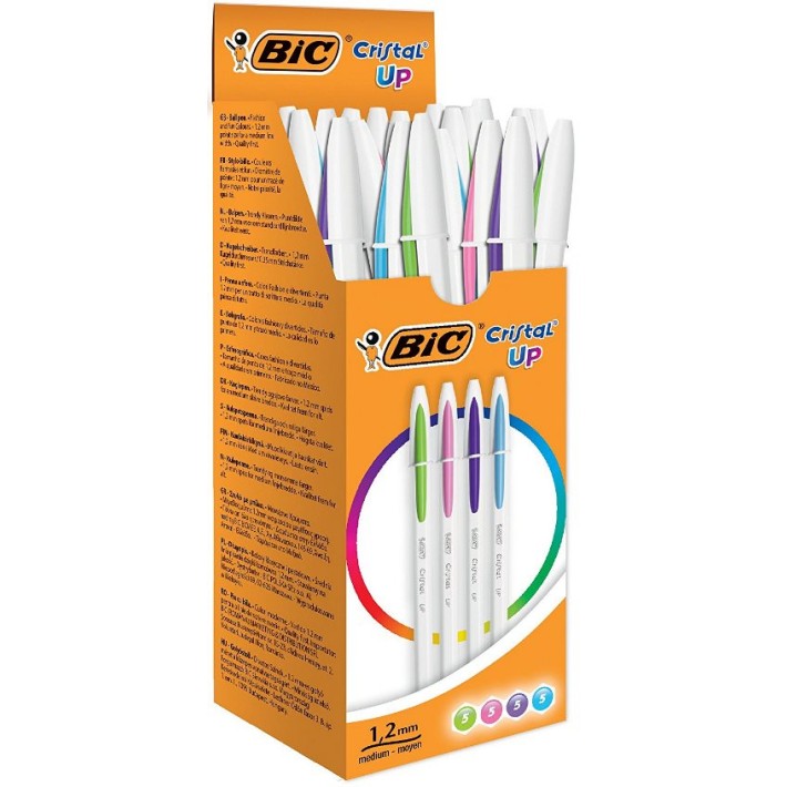 BIC Cristal Up Blu, Verde, Rosa, Viola Penna a...