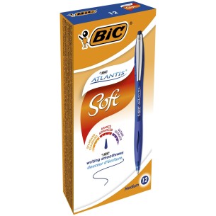 BIC Atlantis Soft Blu Penna a sfera retrattile a clip...