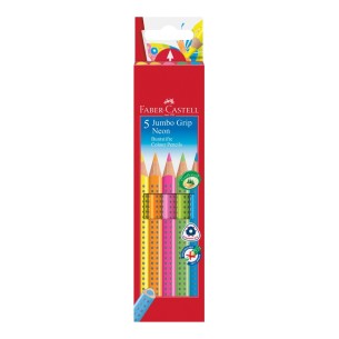 Faber-Castell Jumbo GRIP Blu, Verde, Arancione, Rosa,...