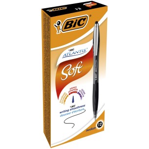 BIC Atlantis Soft Nero Penna a sfera retrattile a clip...