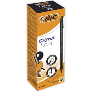 BIC Cristal Exact Nero Penna a sfera Ultra sottile 20...