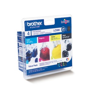 Brother LC980 Pack cartuccia d'inchiostro 4 pz Originale...