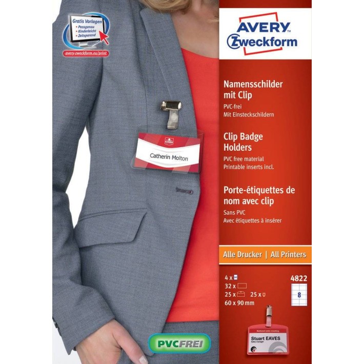 Avery 4822 etichetta non adesiva 32 pz...