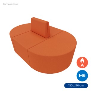 Composizione Flora - 2 Pouf Rettangolo Stretto - 2 Pouf...