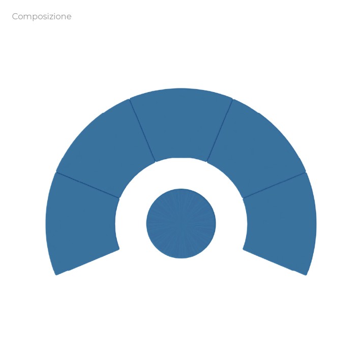 Composizione Flora - 5 Pouf Angolari Stretti -...