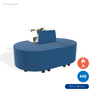 Composizione Flora - Pouf Rettangolo Stretto - 2 Pouf...