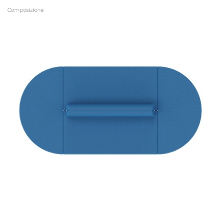 Composizione Flora - 2 Pouf Rettangolo Largo - 2 Pouf Semicerchio - Altezza M6 - Colore Blu...