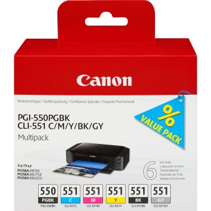 Canon Cartuccia d'inchiostro Multipack PGI-550 PGBK /...