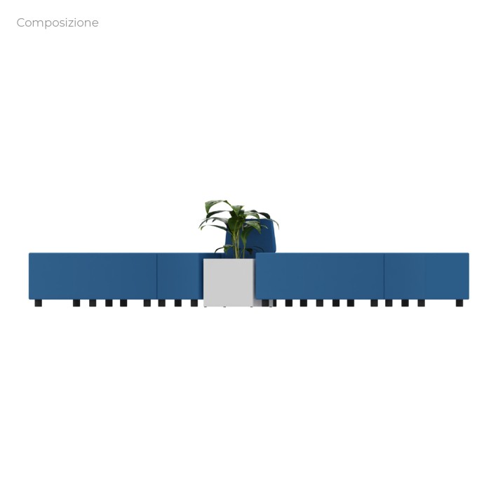 Composizione Flora - 4 Pouf Angolari - 1 Pouf...