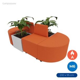 Composizione Flora - 2 Pouf Rettangolo Stretto - 2 Pouf...