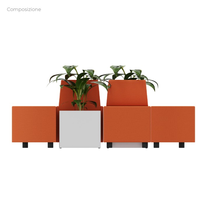 Composizione Flora - 2 Pouf Rettangolo Stretto...