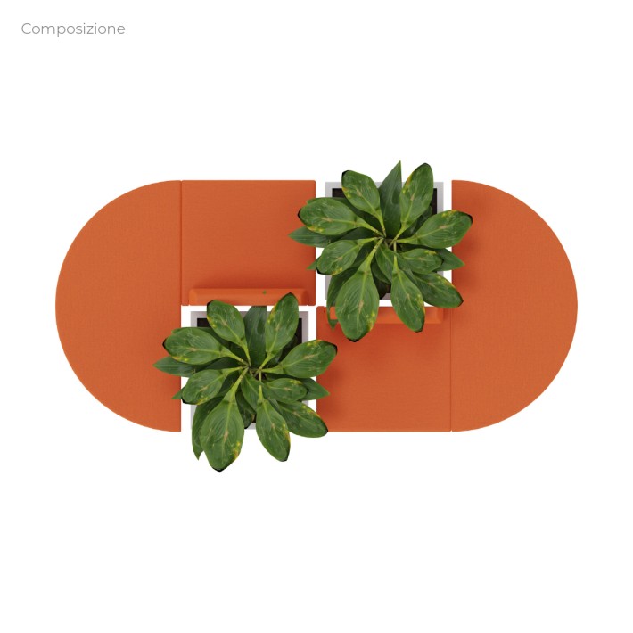 Composizione Flora - 2 Pouf Rettangolo Stretto...