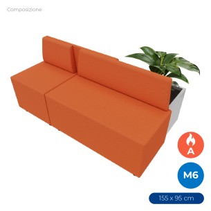 Composizione Flora - Pouf Rettangolo Stretto - 2 Pouf...
