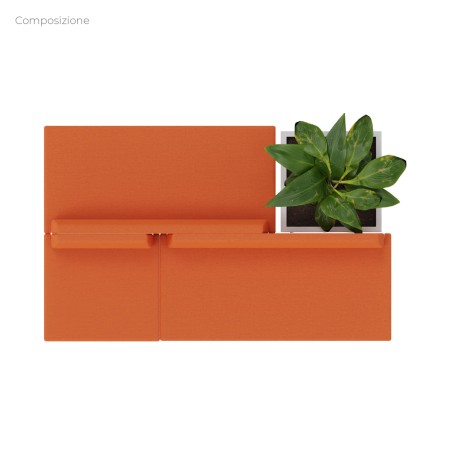 Composizione Flora - Pouf Rettangolo Stretto - 2 Pouf Rettangolo Largo e 1 Fioriera -...